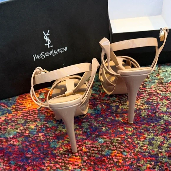 Yves Saint Laurent Beige Strappy Heels - Picture 4 of 4